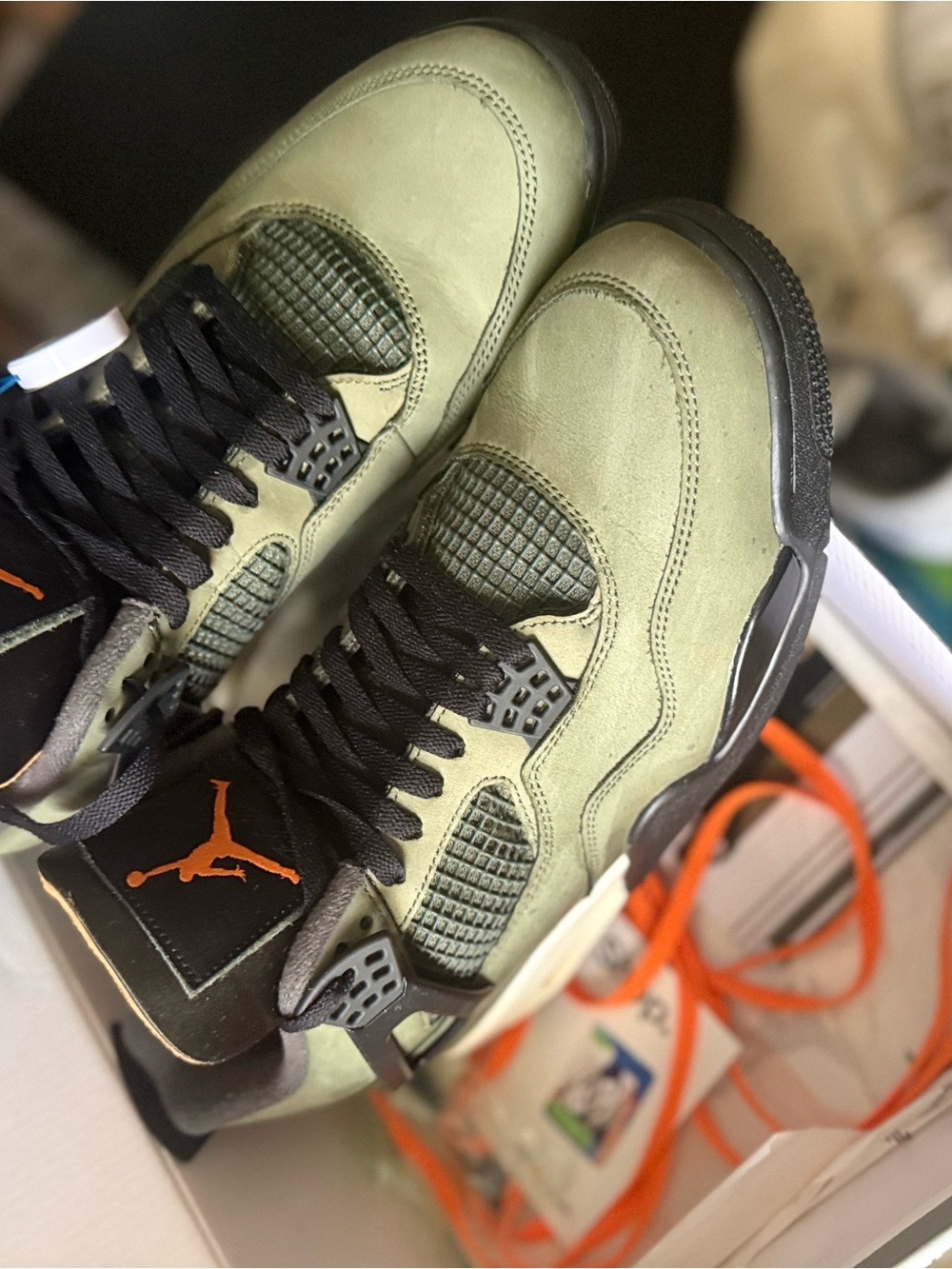 Air Jordan 4 Retro Olive Green Men's Sneakers retro 4 UNDEFEATED SZ 12